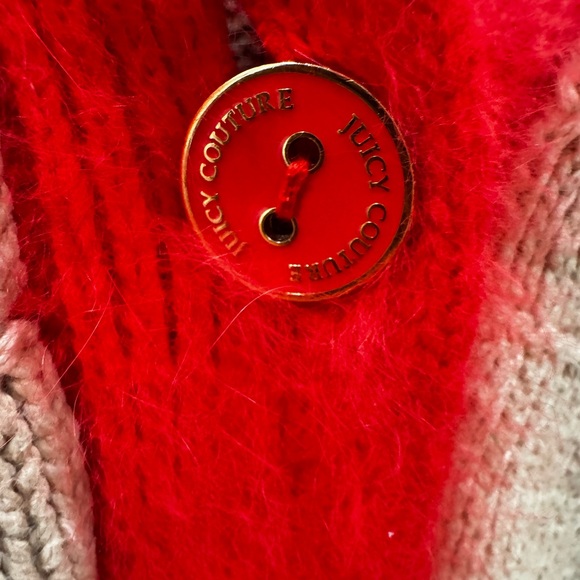 Juicy Couture Angora Tan and Red Cardigan - Picture 3 of 5